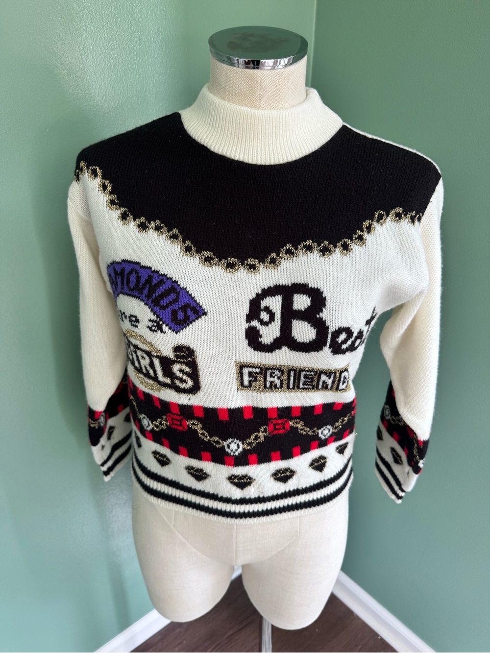 Girls Vintage Diamonds are a Girls Best Friend Sweater